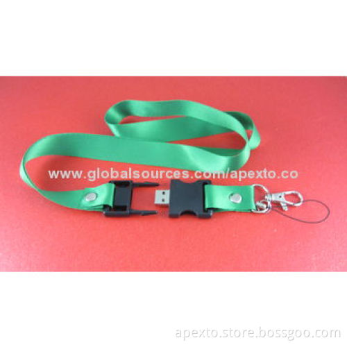 Advertising Lanyard USB Flash Drives, 1/2/4GB with Personalized Color and Customized Logo